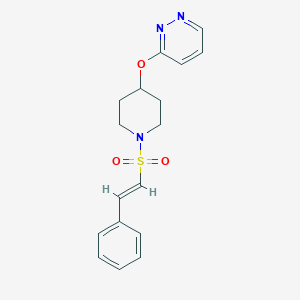 molecular formula C17H19N3O3S B2744457 (E)-3-((1-(苯乙烯磺酰基)哌啶-4-基)氧基)吡啶并[1,2-a]嘧啶 CAS No. 1798412-60-8