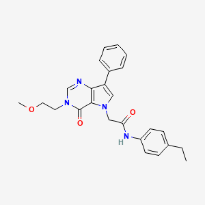 molecular formula C25H26N4O3 B2744470 N-(4-ethylphenyl)-2-[3-(2-methoxyethyl)-4-oxo-7-phenyl-3,4-dihydro-5H-pyrrolo[3,2-d]pyrimidin-5-yl]acetamide CAS No. 1251580-62-7