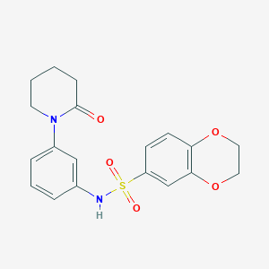 molecular formula C19H20N2O5S B2744483 N-[3-(2-氧代哌啶-1-基)苯基]-2,3-二氢-1,4-苯并二噁烷-6-磺酰胺 CAS No. 941983-13-7