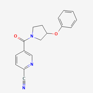 5-(3-Phenoxypyrrolidine-1-carbonyl)pyridine-2-carbonitrile