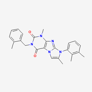 molecular formula C25H25N5O2 B2744490 8-(2,3-dimethylphenyl)-1,7-dimethyl-3-(2-methylbenzyl)-1H-imidazo[2,1-f]purine-2,4(3H,8H)-dione CAS No. 923402-74-8