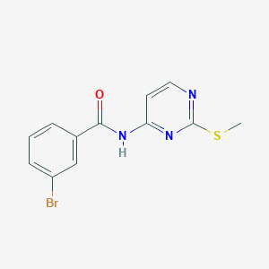 molecular formula C12H10BrN3OS B2744493 3-bromo-N-[2-(methylsulfanyl)-4-pyrimidinyl]benzenecarboxamide CAS No. 866155-05-7