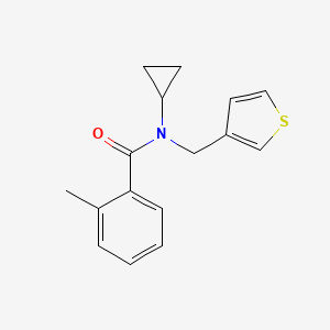 molecular formula C16H17NOS B2744494 N-环丙基-2-甲基-N-(噻吩-3-基甲基)苯甲酰胺 CAS No. 1235638-46-6