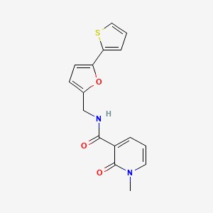 molecular formula C16H14N2O3S B2744500 1-methyl-2-oxo-N-((5-(thiophen-2-yl)furan-2-yl)methyl)-1,2-dihydropyridine-3-carboxamide CAS No. 2034247-31-7