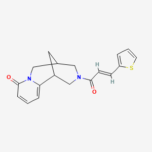 molecular formula C18H18N2O2S B2744505 (E)-3-(3-(thiophen-2-yl)acryloyl)-3,4,5,6-tetrahydro-1H-1,5-methanopyrido[1,2-a][1,5]diazocin-8(2H)-one CAS No. 1207061-39-9