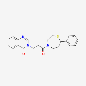 molecular formula C22H23N3O2S B2744508 3-(3-oxo-3-(7-phenyl-1,4-thiazepan-4-yl)propyl)quinazolin-4(3H)-one CAS No. 1797562-03-8