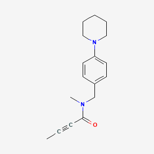molecular formula C17H22N2O B2744512 N-Methyl-N-[(4-piperidin-1-ylphenyl)methyl]but-2-ynamide CAS No. 2286596-66-3