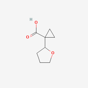 molecular formula C8H12O3 B2744516 1-(Oxolan-2-yl)cyclopropane-1-carboxylic acid CAS No. 1783375-83-6