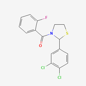 (2-(3,4-Dichlorophenyl)thiazolidin-3-yl)(2-fluorophenyl)methanone