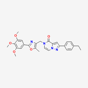2-(4-ethylphenyl)-5-((5-methyl-2-(3,4,5-trimethoxyphenyl)oxazol-4-yl)methyl)pyrazolo[1,5-a]pyrazin-4(5H)-one