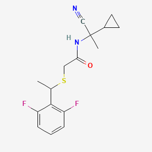 molecular formula C16H18F2N2OS B2744525 N-(1-cyano-1-cyclopropylethyl)-2-{[1-(2,6-difluorophenyl)ethyl]sulfanyl}acetamide CAS No. 1252366-15-6