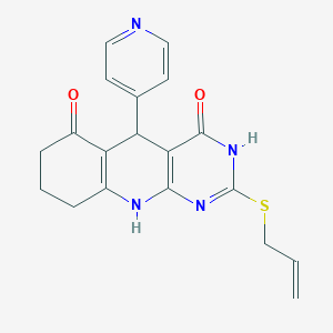2-(allylthio)-5-(pyridin-4-yl)-7,8,9,10-tetrahydropyrimido[4,5-b]quinoline-4,6(3H,5H)-dione