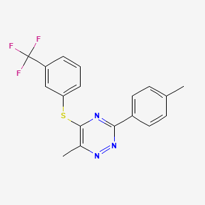 6-Methyl-3-(4-methylphenyl)-1,2,4-triazin-5-yl 3-(trifluoromethyl)phenyl sulfide