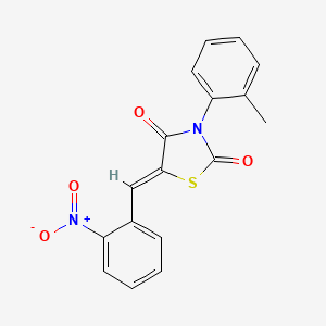 molecular formula C17H12N2O4S B2744543 (Z)-5-(2-硝基苄亚甲基)-3-(邻甲苯基)噻唑烷-2,4-二酮 CAS No. 879815-57-3