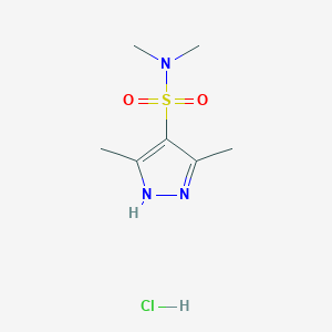 molecular formula C7H14ClN3O2S B2744545 N,N,3,5-tetramethyl-1H-pyrazole-4-sulfonamide hydrochloride CAS No. 2126159-97-3