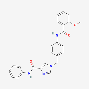 molecular formula C25H22N4O3 B2744562 1-(4-(2-methoxybenzamido)benzyl)-N-phenyl-1H-imidazole-4-carboxamide CAS No. 1251623-72-9