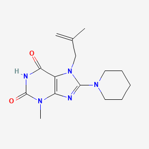 molecular formula C15H21N5O2 B2744565 3-甲基-7-(2-甲基丙-2-烯基)-8-哌啶-1-基嘌呤-2,6-二酮 CAS No. 313273-98-2