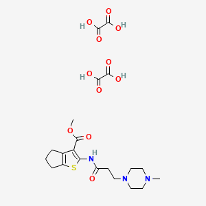 methyl 2-(3-(4-methylpiperazin-1-yl)propanamido)-5,6-dihydro-4H-cyclopenta[b]thiophene-3-carboxylate dioxalate