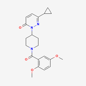 molecular formula C21H25N3O4 B2744583 6-Cyclopropyl-2-[1-(2,5-dimethoxybenzoyl)piperidin-4-yl]pyridazin-3-one CAS No. 2320573-99-5