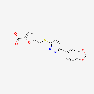 molecular formula C18H14N2O5S B2744593 Methyl 5-[[6-(1,3-benzodioxol-5-yl)pyridazin-3-yl]sulfanylmethyl]furan-2-carboxylate CAS No. 922943-50-8
