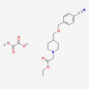 Ethyl 2-(4-(((4-cyanobenzyl)oxy)methyl)piperidin-1-yl)acetate oxalate