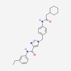molecular formula C27H32N4O2 B2744607 1-(4-(2-cyclohexylacetamido)benzyl)-N-(3-ethylphenyl)-1H-imidazole-4-carboxamide CAS No. 1251562-05-6