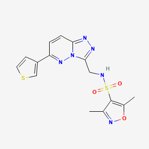 3,5-dimethyl-N-((6-(thiophen-3-yl)-[1,2,4]triazolo[4,3-b]pyridazin-3-yl)methyl)isoxazole-4-sulfonamide