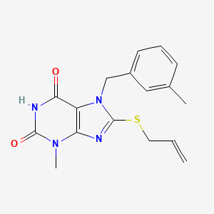 3-Methyl-7-[(3-methylphenyl)methyl]-8-prop-2-enylsulfanylpurine-2,6-dione