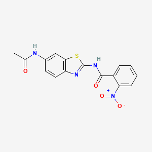 N-(6-acetamido-1,3-benzothiazol-2-yl)-2-nitrobenzamide