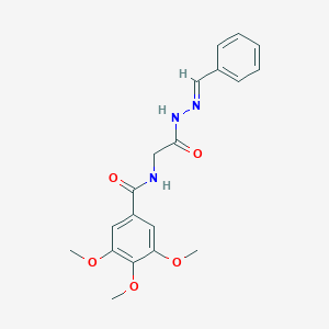 molecular formula C19H21N3O5 B2744621 N-(2-(2-Benzylidenehydrazino)-2-oxoethyl)-3,4,5-trimethoxybenzamide CAS No. 391883-15-1