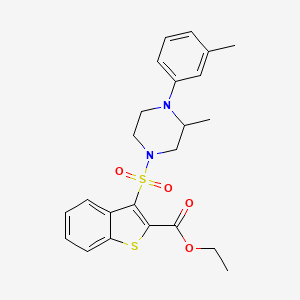 molecular formula C23H26N2O4S2 B2744626 Ethyl 3-{[3-methyl-4-(3-methylphenyl)piperazin-1-yl]sulfonyl}-1-benzothiophene-2-carboxylate CAS No. 932354-31-9