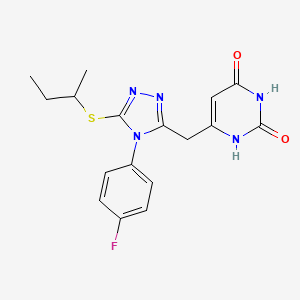 molecular formula C17H18FN5O2S B2744631 6-[[5-丁基硫基-4-(4-氟苯基)-1,2,4-三唑-3-基]甲基]-1H-嘧啶-2,4-二酮 CAS No. 852153-91-4