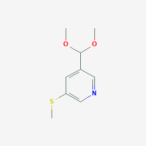 molecular formula C9H13NO2S B2744636 3-(二甲氧基甲基)-5-(甲硫基)吡啶 CAS No. 2055119-33-8