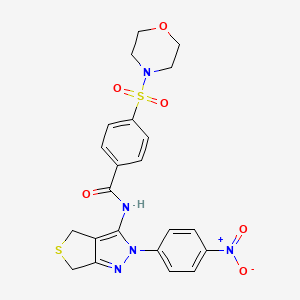 molecular formula C22H21N5O6S2 B2744649 4-morpholin-4-ylsulfonyl-N-[2-(4-nitrophenyl)-4,6-dihydrothieno[3,4-c]pyrazol-3-yl]benzamide CAS No. 396722-91-1