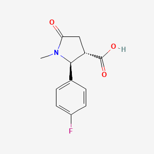 molecular formula C12H12FNO3 B2744653 (2S,3S)-2-(4-氟苯基)-1-甲基-5-氧代吡咯啉-3-羧酸 CAS No. 1391405-01-8