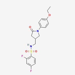 molecular formula C19H20F2N2O4S B2744658 N-((1-(4-ethoxyphenyl)-5-oxopyrrolidin-3-yl)methyl)-2,4-difluorobenzenesulfonamide CAS No. 955255-36-4