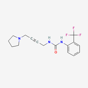 molecular formula C16H18F3N3O B2744661 1-(4-(Pyrrolidin-1-yl)but-2-yn-1-yl)-3-(2-(trifluoromethyl)phenyl)urea CAS No. 1396678-14-0