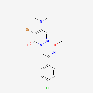 molecular formula C17H20BrClN4O2 B2744666 4-溴-2-[2-(4-氯苯基)-2-(甲氧基亚胺)乙基]-5-(二乙基氨基)-3(2H)-吡啶啉酮 CAS No. 477860-48-3