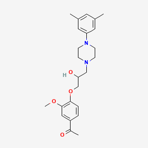 molecular formula C24H32N2O4 B2744670 1-(4-{3-[4-(3,5-Dimethylphenyl)piperazin-1-yl]-2-hydroxypropoxy}-3-methoxyphenyl)ethan-1-one CAS No. 799257-95-7