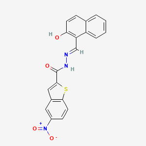 molecular formula C20H13N3O4S B2744674 (E)-N'-((2-hydroxynaphthalen-1-yl)methylene)-5-nitrobenzo[b]thiophene-2-carbohydrazide CAS No. 1321702-49-1