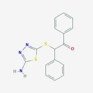 molecular formula C16H13N3OS2 B274468 2-[(5-Amino-1,3,4-thiadiazol-2-yl)sulfanyl]-1,2-diphenylethanone 