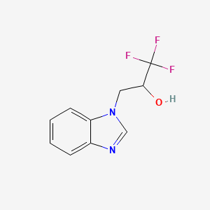 molecular formula C10H9F3N2O B2744681 3-(1H-1,3-苯并二氮杂-1-基)-1,1,1-三氟丙醇 CAS No. 1340095-62-6