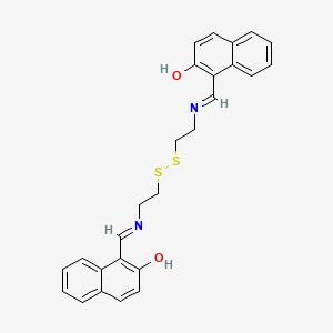 molecular formula C26H24N2O2S2 B2744682 1-[({2-[(2-{[(2-Hydroxynaphthalen-1-yl)methylidene]amino}ethyl)disulfanyl]ethyl}imino)methyl]naphthalen-2-ol CAS No. 2115683-05-9