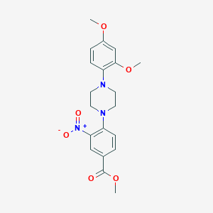 molecular formula C20H23N3O6 B2744697 Methyl 4-[4-(2,4-dimethoxyphenyl)piperazin-1-yl]-3-nitrobenzoate CAS No. 478246-33-2