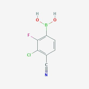 molecular formula C7H4BClFNO2 B2744698 3-Chloro-4-cyano-2-fluorophenylboronic acid CAS No. 2377606-28-3