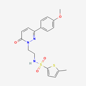 molecular formula C18H19N3O4S2 B2744704 N-(2-(3-(4-methoxyphenyl)-6-oxopyridazin-1(6H)-yl)ethyl)-5-methylthiophene-2-sulfonamide CAS No. 923146-90-1