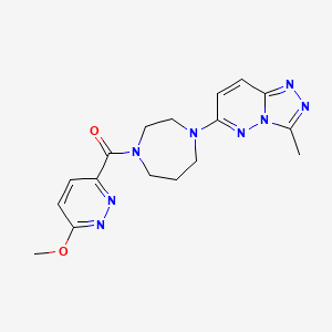 molecular formula C17H20N8O2 B2744706 (6-Methoxypyridazin-3-yl)-[4-(3-methyl-[1,2,4]triazolo[4,3-b]pyridazin-6-yl)-1,4-diazepan-1-yl]methanone CAS No. 2320458-88-4