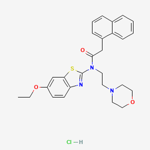 molecular formula C27H30ClN3O3S B2744711 N-(6-ethoxybenzo[d]thiazol-2-yl)-N-(2-morpholinoethyl)-2-(naphthalen-1-yl)acetamide hydrochloride CAS No. 1330342-38-5