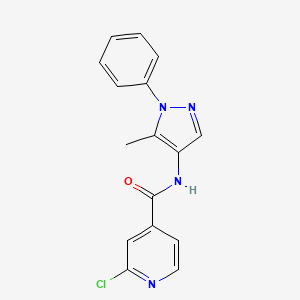 molecular formula C16H13ClN4O B2744712 2-chloro-N-(5-methyl-1-phenyl-1H-pyrazol-4-yl)pyridine-4-carboxamide CAS No. 1808378-79-1