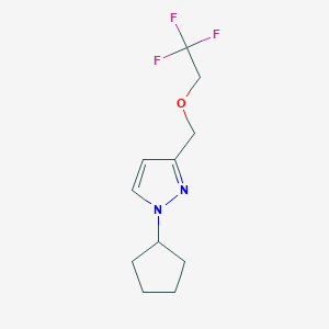 molecular formula C11H15F3N2O B2744721 1-cyclopentyl-3-[(2,2,2-trifluoroethoxy)methyl]-1H-pyrazole CAS No. 1856023-12-5